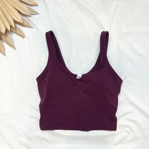 Lululemon Align Cassis Maroon Burgundy Cropped Padded Gym Yoga Tank Top Size 4